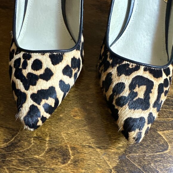 Michael Kors Leopard Print Calf Hair Pointed Toe Stiletto 3” Heels Size 8M - Picture 7 of 12